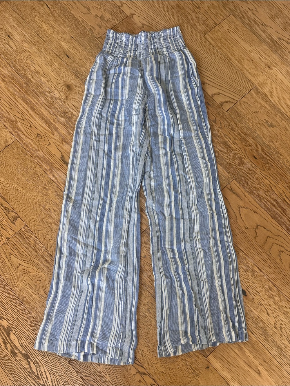 Billabong Striped Blue Wide-Leg Pants